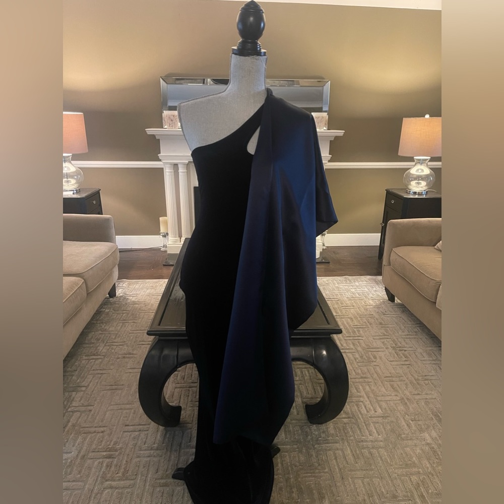 Royal blue velvet gown